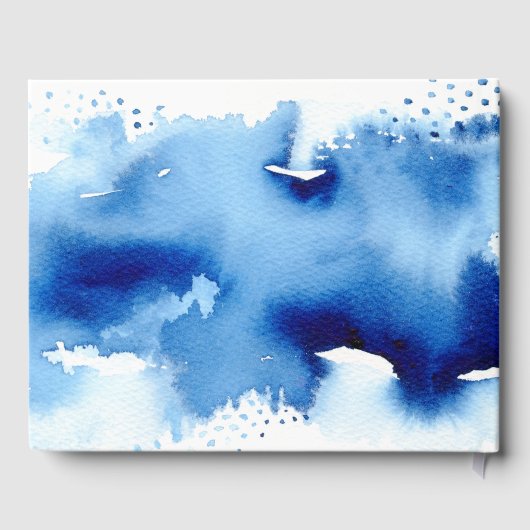 PAAR KEEPSAKE blauw waterverf handlettered Gastenboek (Achterkant)