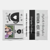 Paar keuken beste datum koffiefoto zwart theedoek (Horizontaal)