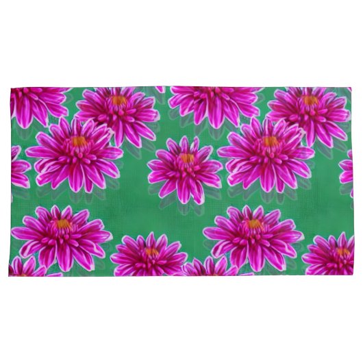 Paar King sized bloemenkussen hoesjes Kussensloop (Voorkant-Rechts)