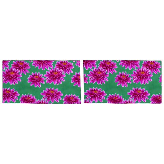 Paar King sized bloemenkussen hoesjes Kussensloop (Achterkant-Set)