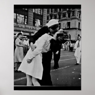 Paar Kiss in New York als Japanse Surrenders WWII Poster