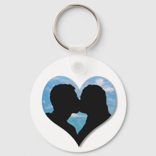 Paar Kissende Silhouette sleutelhanger