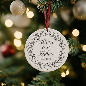 Paar krans namen | Trouwdatum Foto Keepsake Keramisch Ornament