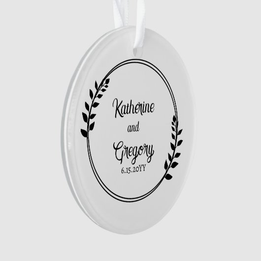 Paar krans namen | Trouwdatum Foto Keepsake Ornament (voorkant)