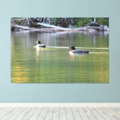 paar leeuwen canvas afdruk (Insitu (Houten vloer))