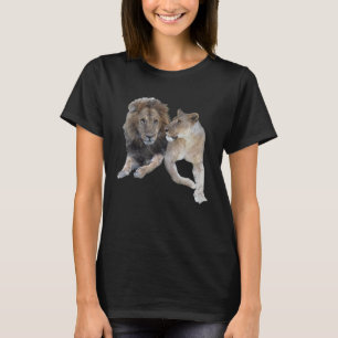 Paar leeuwinnen roofzuchtige kat kat in Afrika T-shirt