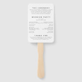 Paar leuke feiten, bruiloft volgorde van evenement handwaaier (Achterkant)