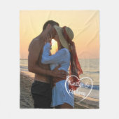 Paar liefde hart foto namen fleece deken (Voorkant)
