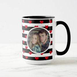 Paar liefde harten streep | Valentijnsdag Foto Mok