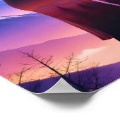 Paar liefde romantische zonsondergang silhouet moo poster (Hoek)