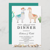 Paar Llama bruiloft repetitie diner uitnodiging (Voorkant / Achterkant)