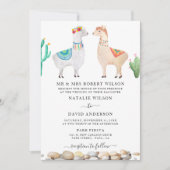 Paar Llama bruiloft uitnodiging Kaart (Voorkant)