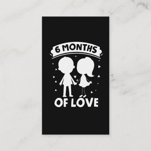Paar Love Relatie Celebration 6 Maanden Visitekaartje (Voorkant)