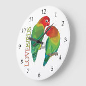 paar lovevogelparrots van fischer grote klok (Hoek)