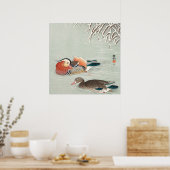 Paar Mandarin Duck Design | Birthday Gift Poster (Keuken)