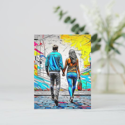 Paar met handen |U missen Briefkaart (Staand voorkant)