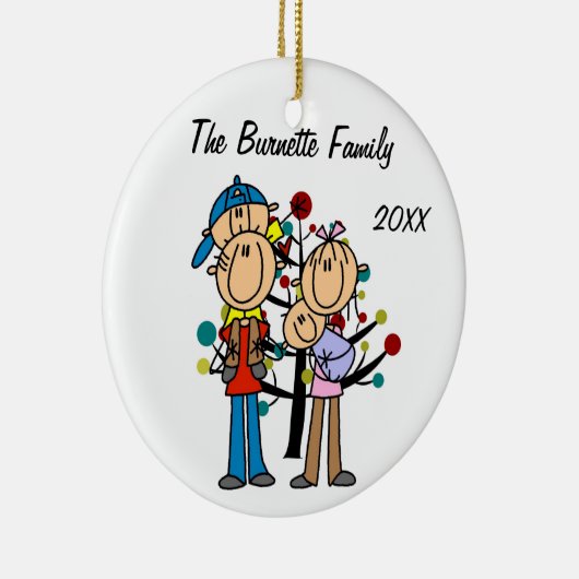 Paar met jongen, aangepast Ornament voor babyjonge (Rechts)