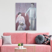 Paar met kat 2008 canvas afdruk (Insitu (Woonkamer))