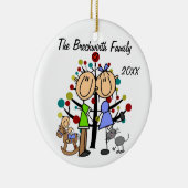 Paar met Toddler Boy, kat Holiday Ornament (Rechts)