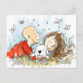 Paar met witte puppy briefkaart (Voorkant)