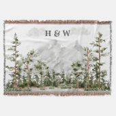 Paar Monogrammed Waterverf Berg en Bos Deken (Voorkant)