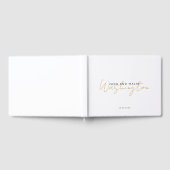 Paar Naam Bruiloft Monogram Goud Script Naam Gastenboek (Volledig)