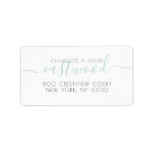 Paar Naam Groene bruiloft Monogram Retouradres Etiket (Voorkant)