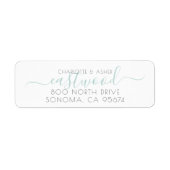 Paar Naam Groene bruiloft Monogram Retouradres Etiket (Voorkant)