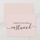 Paar naam Stusty Pink Weddenschap Monogram Notitiekaartje (Voorkant / Achterkant)