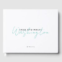 Paar Naam Trouwmonogram Aqua Script Naam