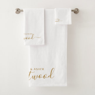 Paar naam Weddenschap Monogram Bad Handdoek