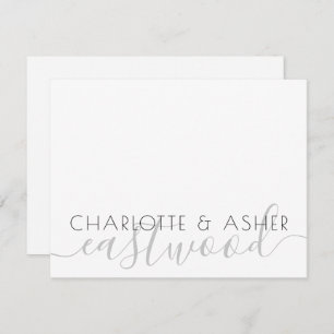 Paar naam WeduwMonogram Notitiekaart Notitiekaartje