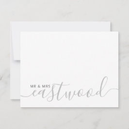 Paar naam WeduwMonogram Notitiekaart Notitiekaartje