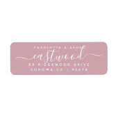 Paar naam wit op stoffige roze etiket (Voorkant)