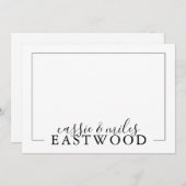 Paar Name Script Serif Wedding Note-kaarten Notitiekaartje (Voorkant / Achterkant)