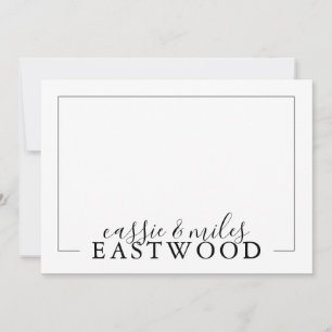 Paar Name Script Serif Wedding Note-kaarten Notitiekaartje