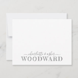 Paar Name Wedding Monogram Art Deco Typografie N Notitiekaartje