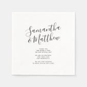 Paar namen dank u bericht bruiloft servet (Voorkant)