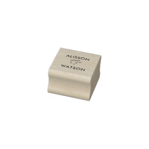 Paar Namen en Ampersand Rubberstempel