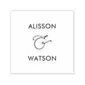 Paar Namen en Ampersand Zelfinktende Stempel (Design)