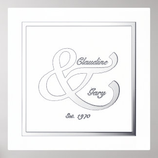 Paar Namen en datum Folie Afdrukken Poster