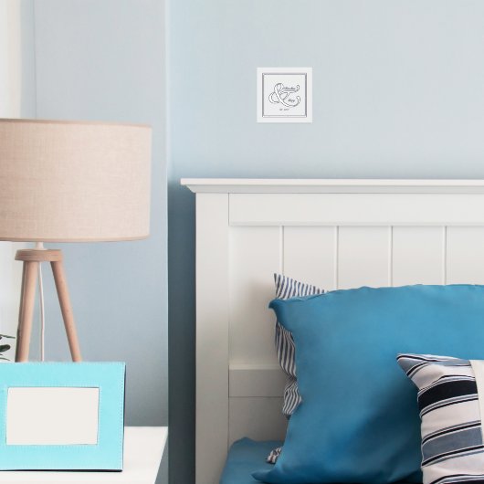 Paar Namen en datum Folie Afdrukken Poster (Insitu (Slaapkamer))