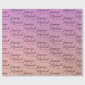 Paar Namen Roze Gift Wrapping Papier Bruiloft (Vlak)