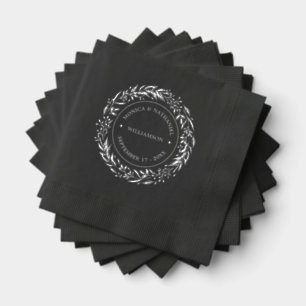 Paar Namen Vastgesteld Datum Jaar Goud Folie Servetten