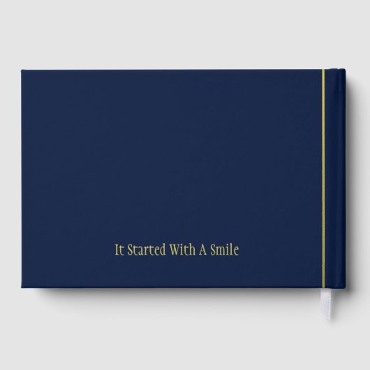 Paar Namen Vastgesteld Datum Jaar Goud Gastenboek (Achterkant)