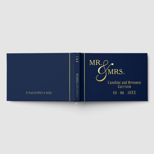 Paar Namen Vastgesteld Datum Jaar Goud Gastenboek (Volledig)