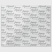 Paar Namen Wit Gift Wrapping Papier Bruiloft (Vlak)