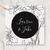 Paar Names Modern Floral Wedding Favor Labels (Voorkant)