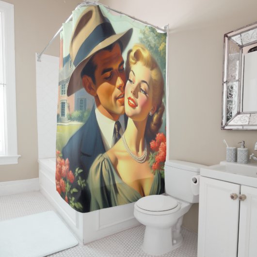  Paar Olieverfschilderij Douchegordijn (In situ)