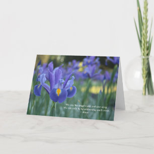 Paar-omhelzing Paarse Iris Wenskaart Kaart
